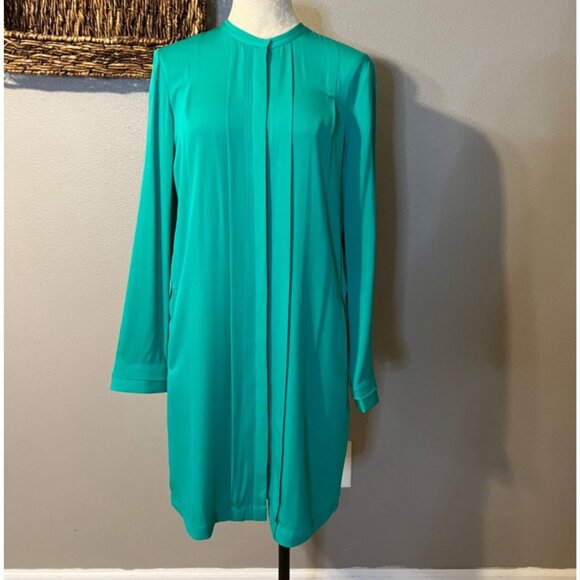 DVF Diane Von Furstenberg Atira Dress 8 Long Sleeve Silk Emerald Green NWT $475 - Picture 7 of 14